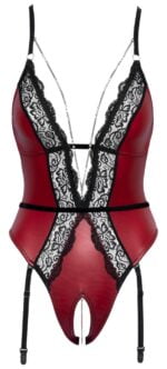 Lace_Red_Matte_Red_Crotchless_Bodysuit_4