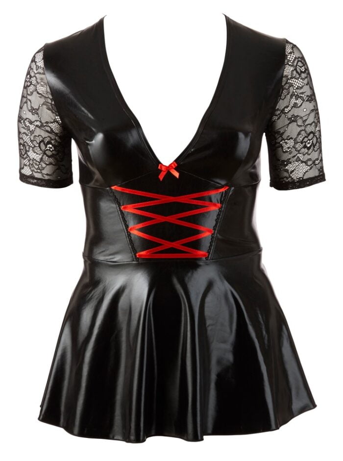 Κοντό Μαύρο Φόρεμα Με Κορδόνια_3